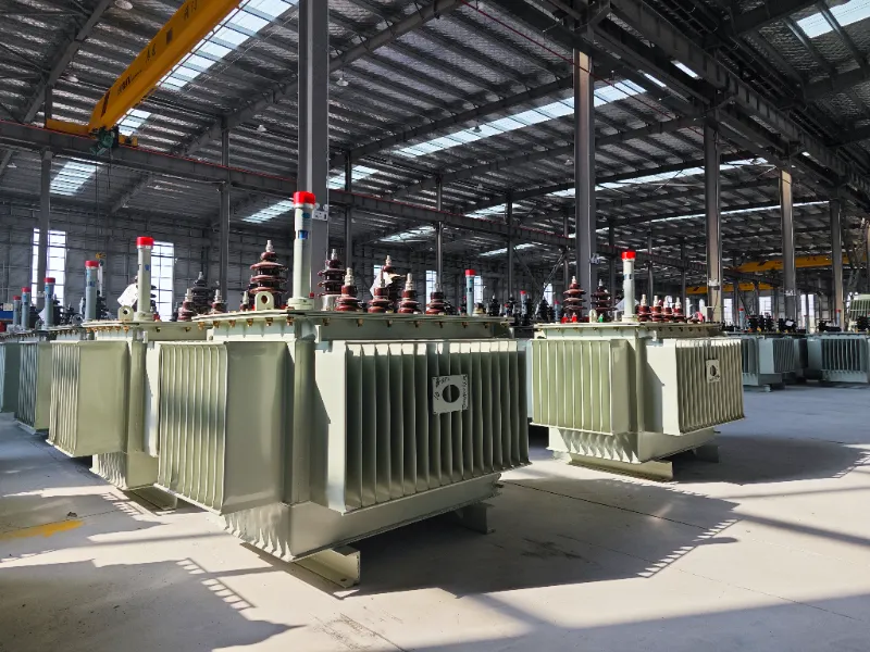 Oil immersed transformers in neat rows