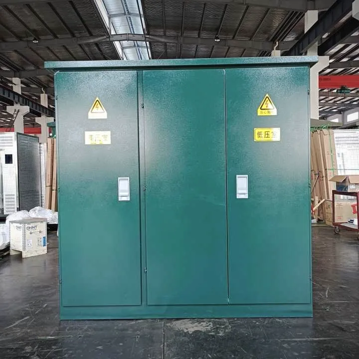 a green color pad mount transformer